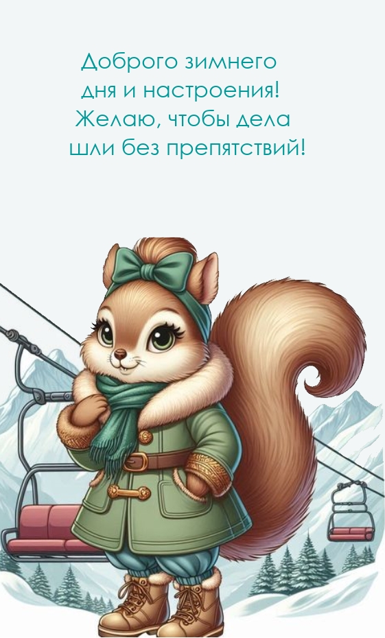 Доброго зимнего дня и настроения! Чтобы дела шли без препятствий!