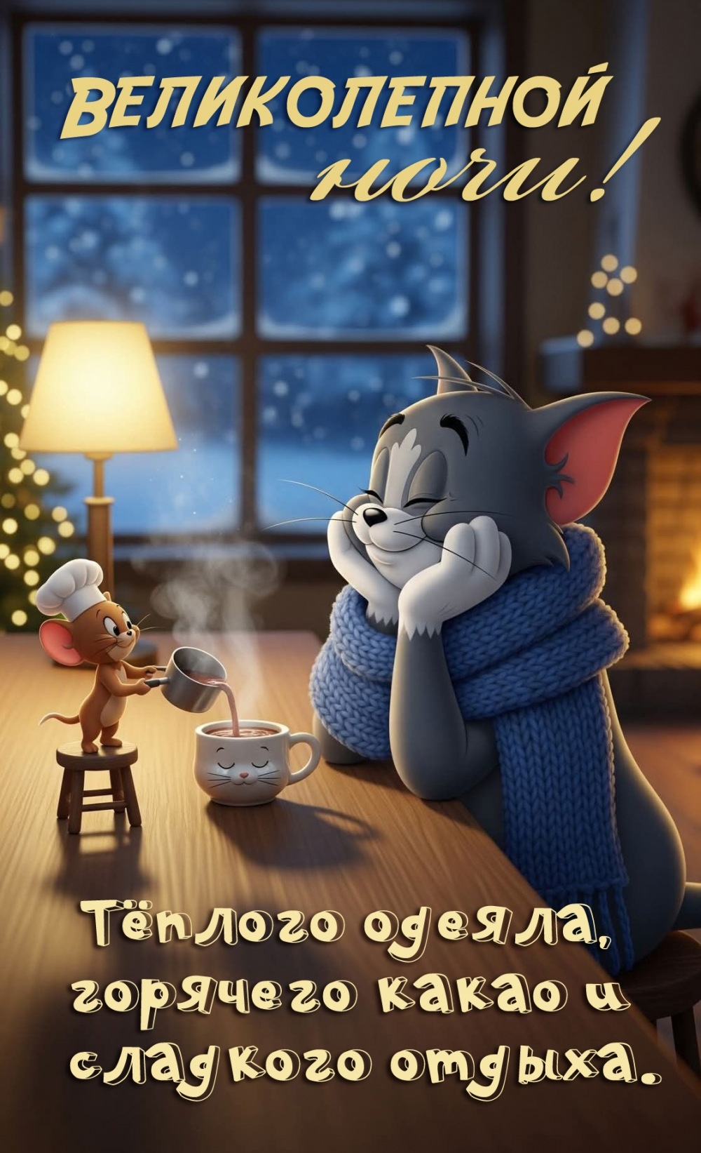 Тёплого одеяла, горячего какао и сладкого отдыха.