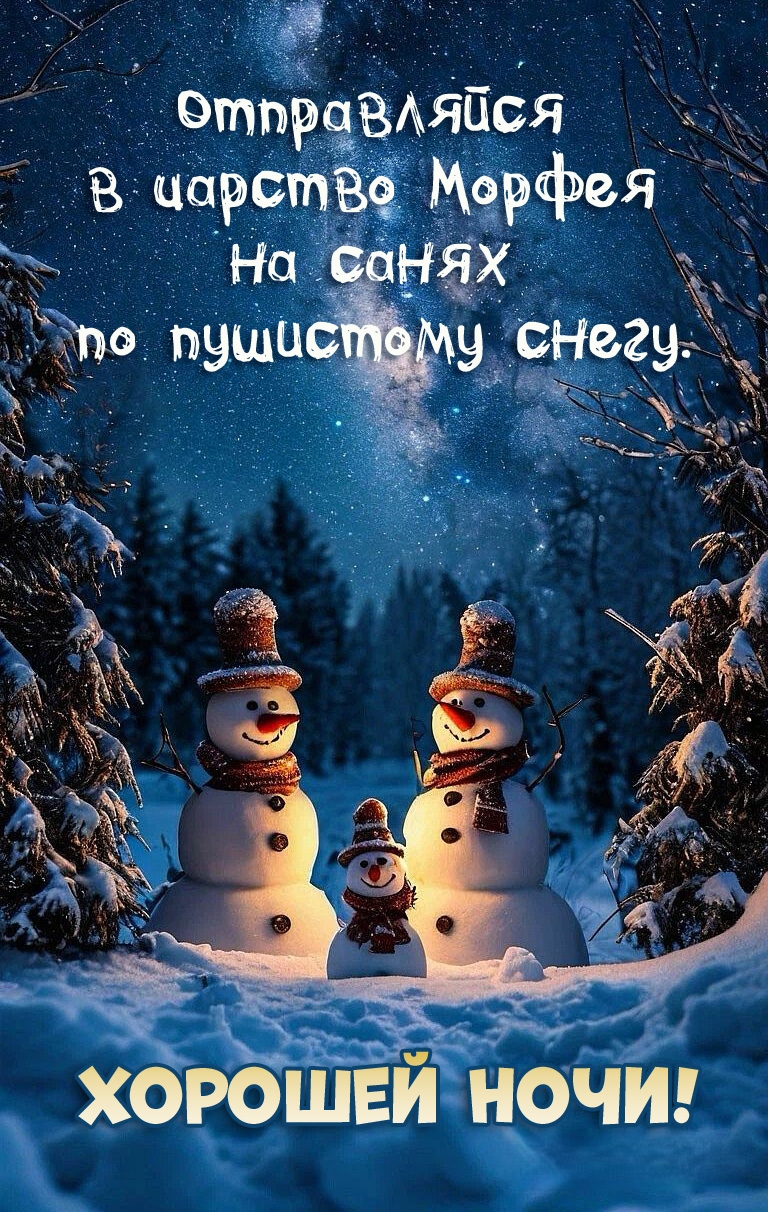 Отправляйся в царство Морфея  по пушистому снегу